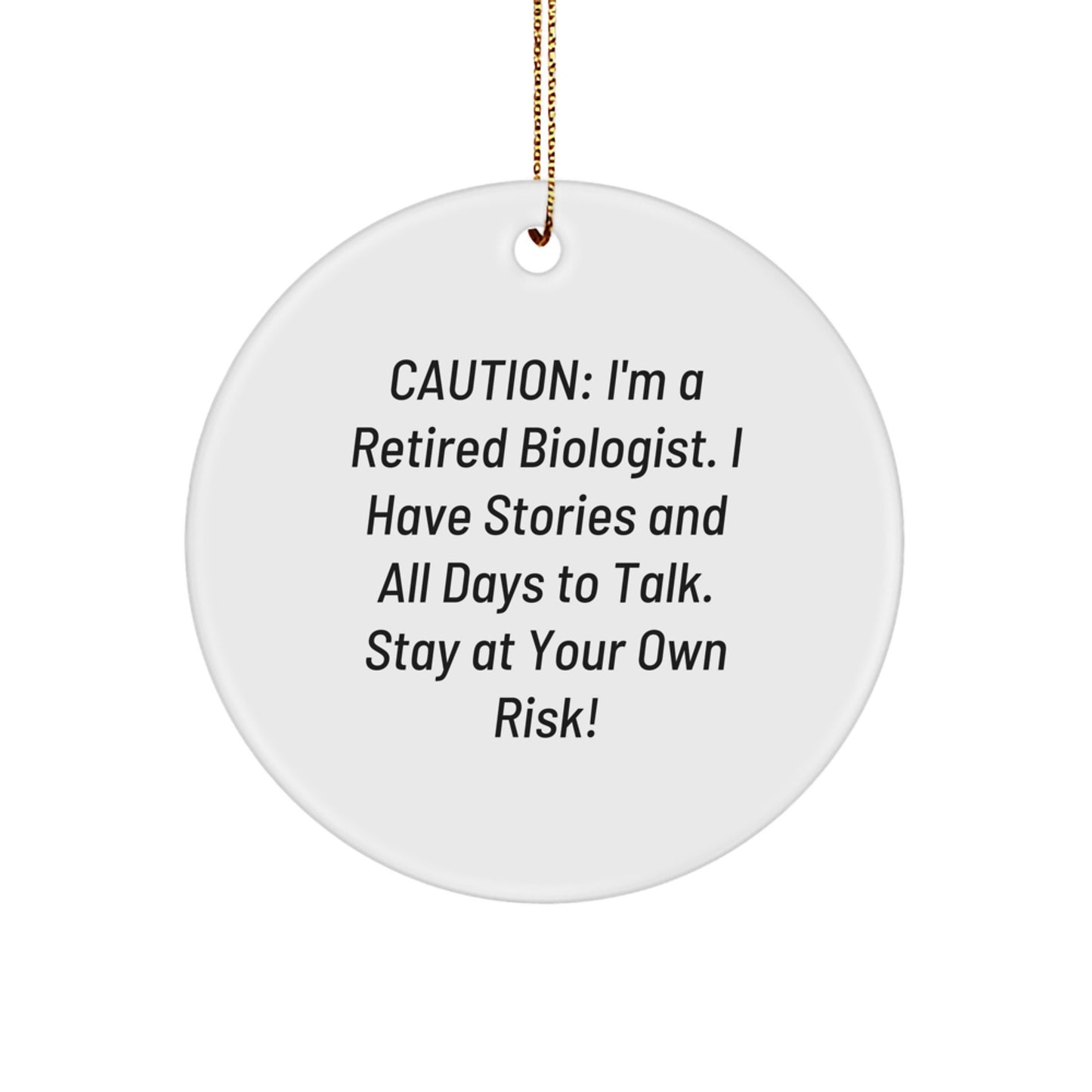 Funny Gifts from Retired Biologists - Biologist Circle Ornament for Christmas Unique Gifts for Friends, Family, Coworkers, or Anyone Who Loves Science - Image 1
