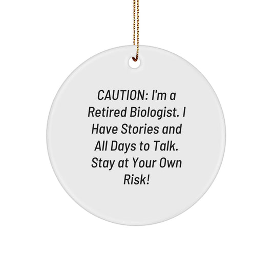 Funny Gifts from Retired Biologists - Biologist Circle Ornament for Christmas Unique Gifts for Friends, Family, Coworkers, or Anyone Who Loves Science - Image 1