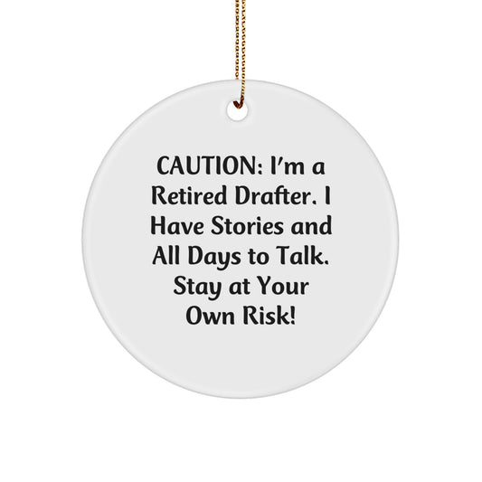Funny Drafter Gifts, Circle Ornament, Christmas Memorable Presents from Friends to Family - Image 1
