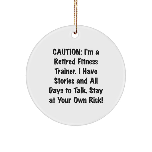 Funny Fitness Trainer Circle Ornament, Gifts from Men to Fitness Trainers for Christmas Unique - Image 1