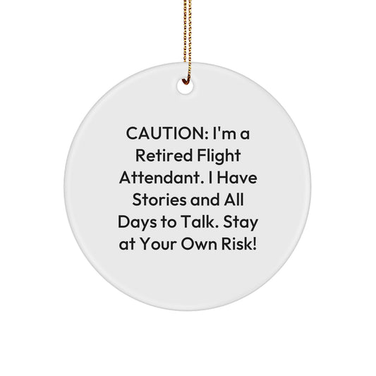 Funny Flight Attendant Gifts for Her - Retired Flight Attendant Stories Christmas Ornament, Gifts from Friends and Family - Image 1