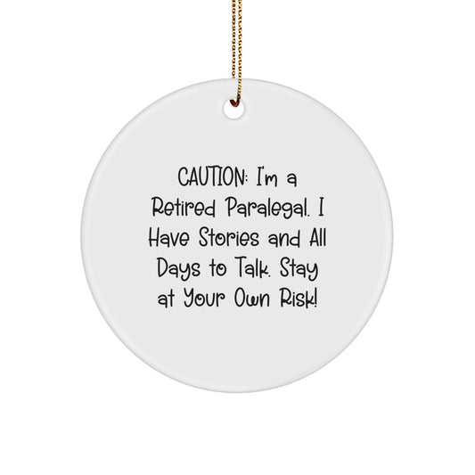 Paralegal Gifts from Friends, Funny Circle Ornament for Christmas Unique Gifts to Paralegal Coworkers - Image 1
