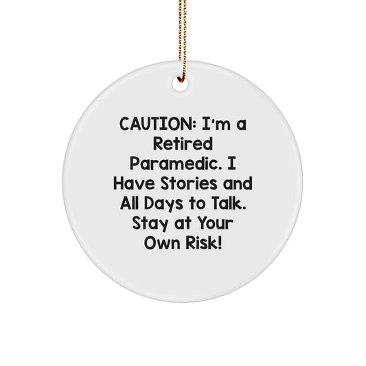 Rescue Worker Christmas Unique Gifts from Friends - Funny Circle Ornament - Stay At Your Own Risk Rescue Worker - Image 1