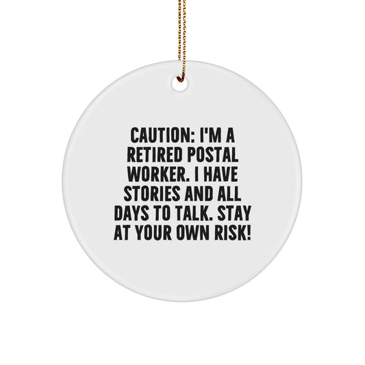 Funny Warning for Postal Workers - Unique Circle Ornament Gifts from Friends and Family for Christmas - Image 1