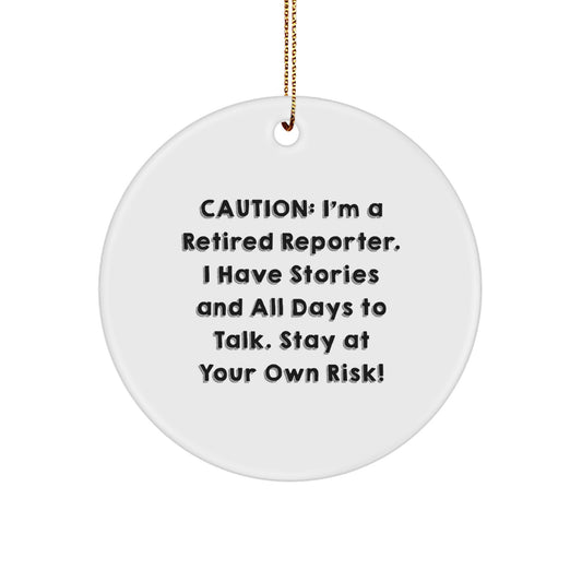 Funny Reporter Circle Ornament Gifts from Friends, Women, Family, for Men, Women, Reporter at Christmas Unique Gifts - Image 1