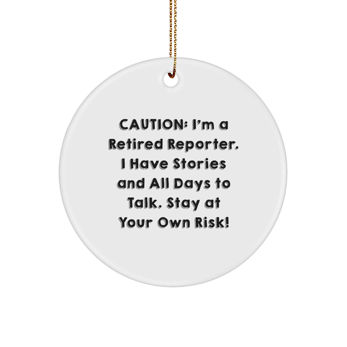 Funny Reporter Circle Ornament Gifts from Friends, Women, Family, for Men, Women, Reporter at Christmas Unique Gifts - Image 1