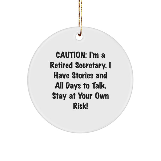 Funny Secretary Quotes - Gifts from Friends and Family for Secretary - Christmas Unique Circle Ornament, Secretary Gifts, Secretary Circle Ornament - Image 1
