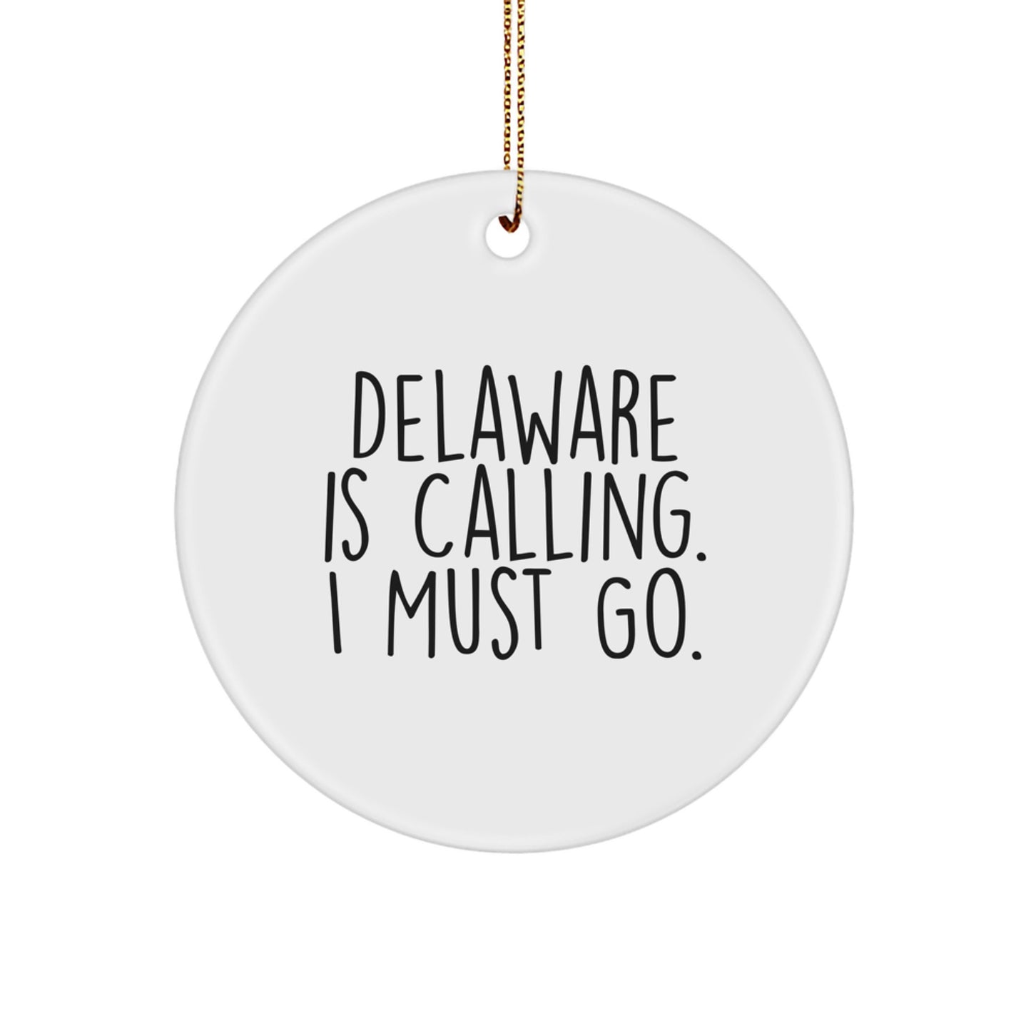 Bold Delaware Circle Ornament Christmas Unique Gift for Roommates Memento - Image 1