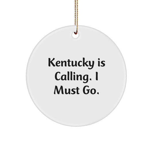 Funny Kentucky Circle Ornament Gifts from Family for Kentucky Lovers - Christmas Unique Gifts - Image 1