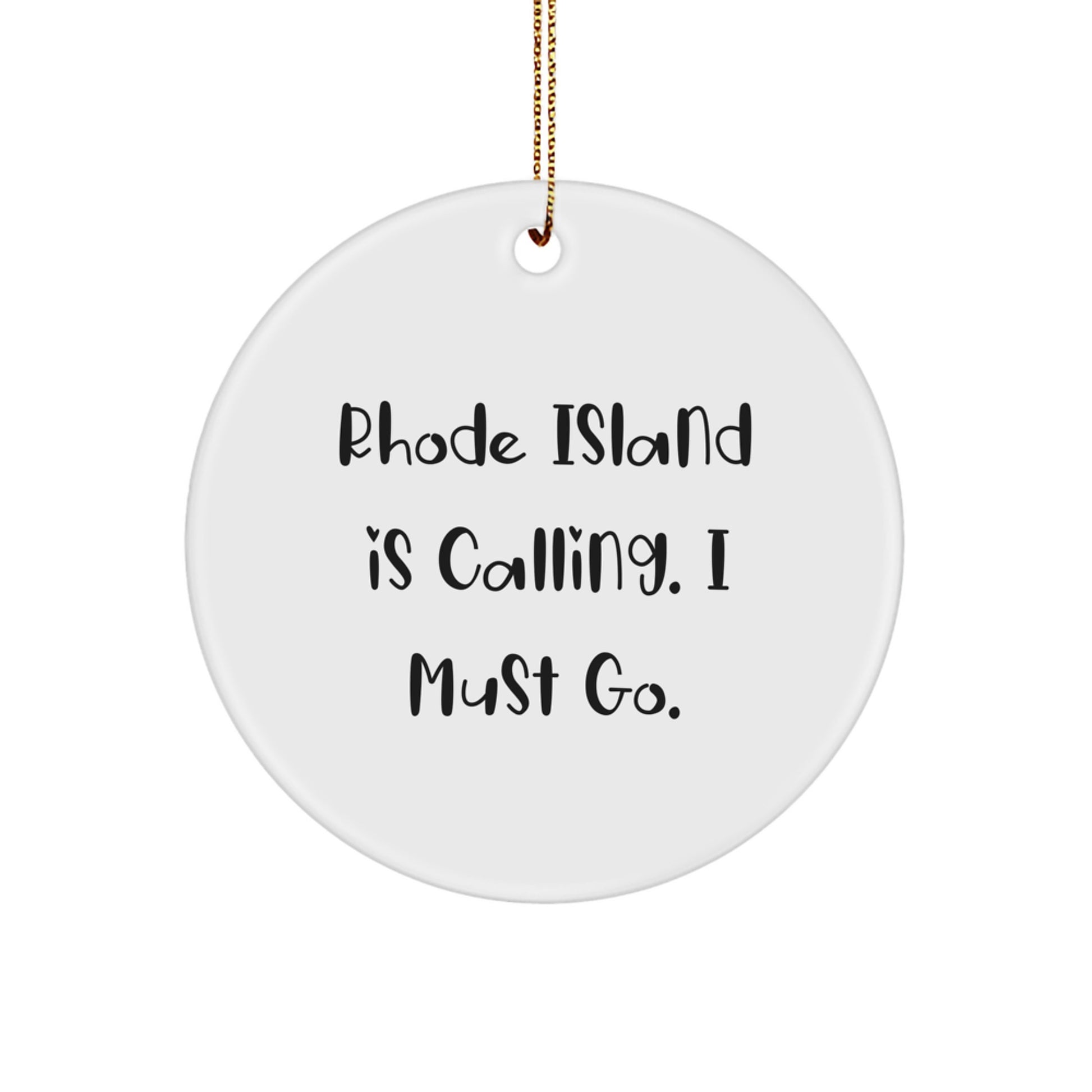 Rhode Island Circle Ornament Gifts from Friends to Family for Christmas - Image 1