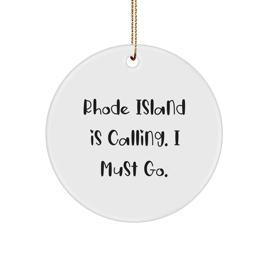 Rhode Island Circle Ornament Gifts from Friends to Family for Christmas - Image 1