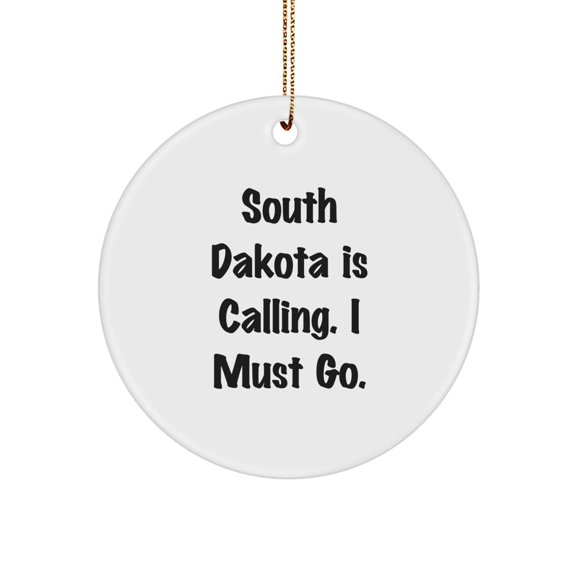 Funny South Dakota Gifts for Men from Friends - South Dakota Circle Ornament, Christmas Unique Gifts - Image 1