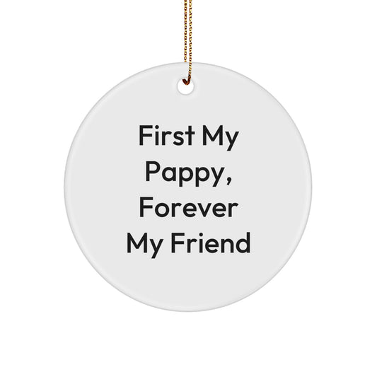Pappy Gifts from Family, Forever My Friend Circle Ornament, Christmas Unique Presents for Men - Image 1