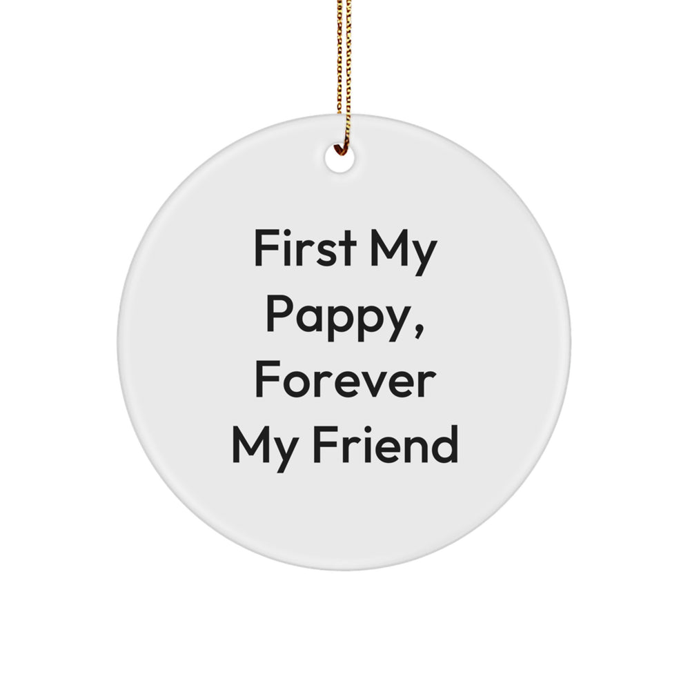 Pappy Gifts from Family, Forever My Friend Circle Ornament, Christmas Unique Presents for Men - Image 1