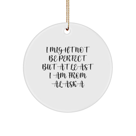 Christmas Unique Gift Alaska Circle Ornament for Her – Holiday Present - Image 1