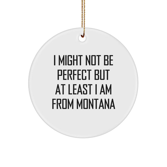 Funny Montana Circle Ornament, Gifts from Montana, Perfect Christmas Unique Gifts for Men and Women - Image 1