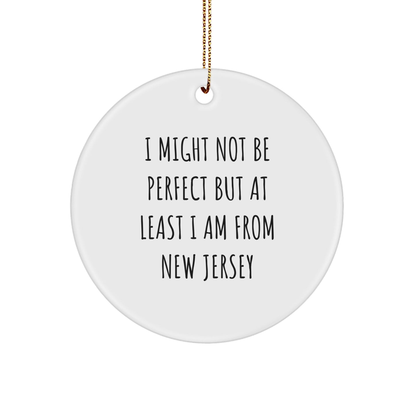 New Jersey Gifts from Friends and Family, Funny Circle Ornament for Christmas Unique Gifts - Image 1