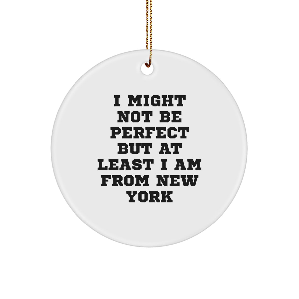 New York Circle Ornament, Funny Gift for Friends from New York, Christmas Unique Gifts from the Big Apple - Image 1