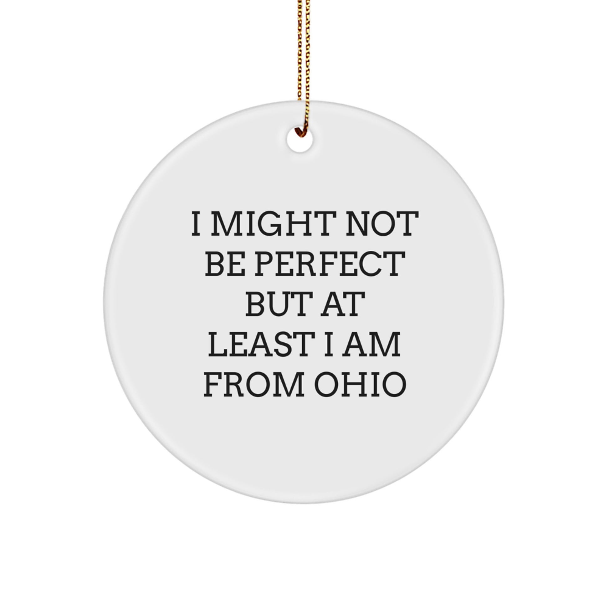 For Him Ohio Keepsake Christmas Ornament Gift - I Might Not Be Perfect - Image 1