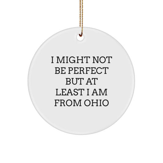 For Him Ohio Keepsake Christmas Ornament Gift - I Might Not Be Perfect - Image 1