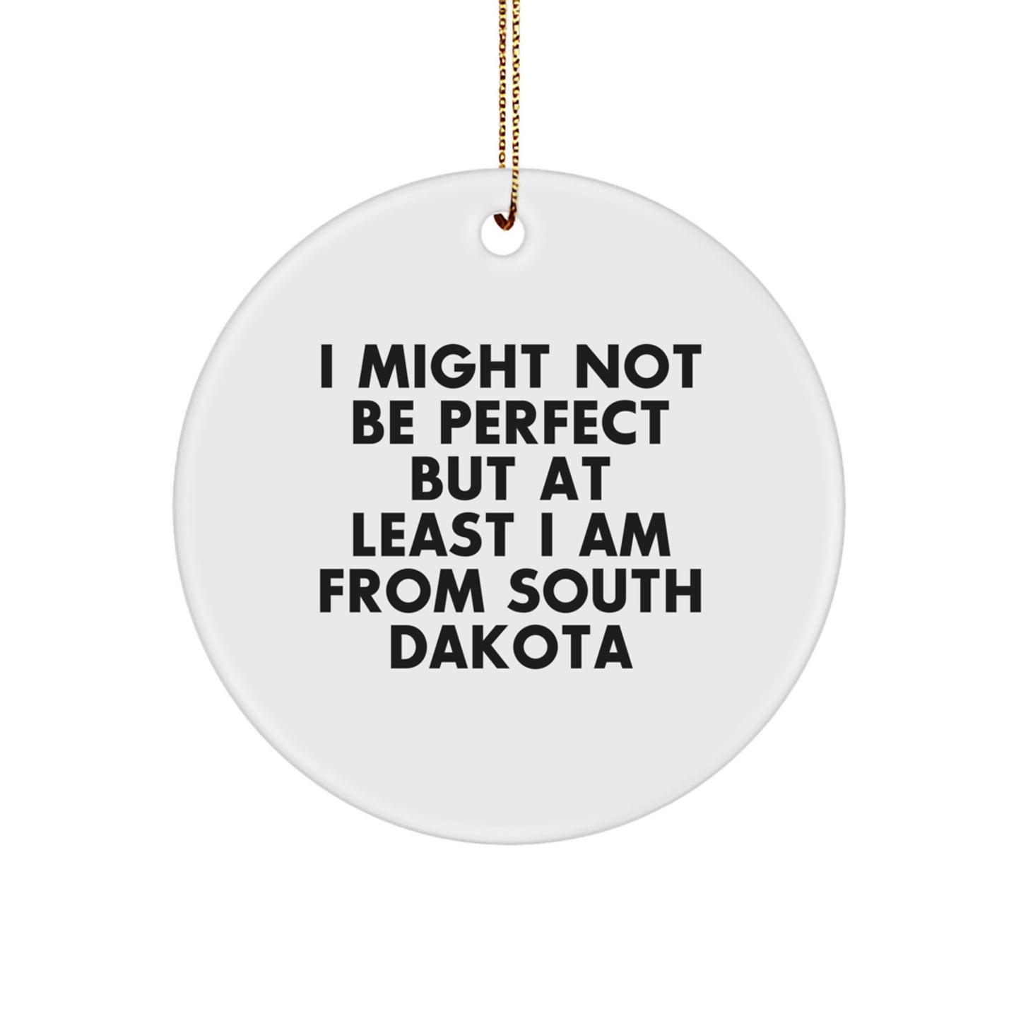 South Dakota Circle Ornament Christmas Unique Gift for Her Cute Present - Image 1