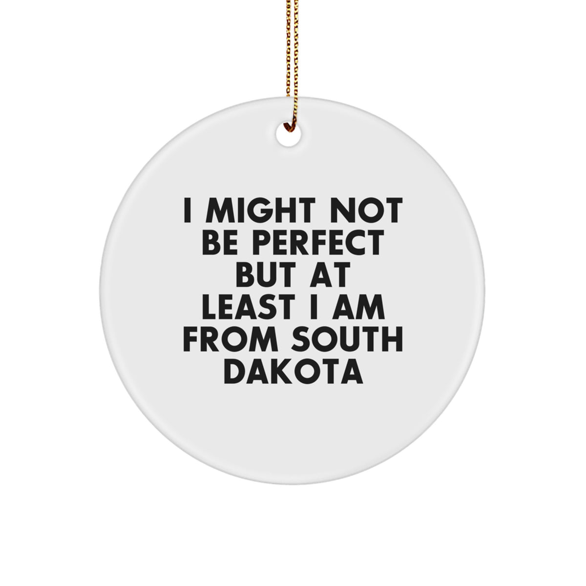 South Dakota Circle Ornament Christmas Unique Gift for Her Cute Present - Image 1
