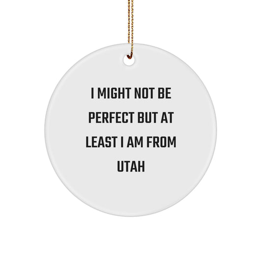 Utah Funny Circle Ornament Gifts from Friends and Family for Christmas Unique - Image 1