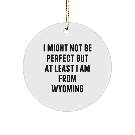 Wyoming Circle Ornament, Funny Quote Gifts from Family and Friends, Christmas Unique Presents for Men and Women from Wyoming - Image 1