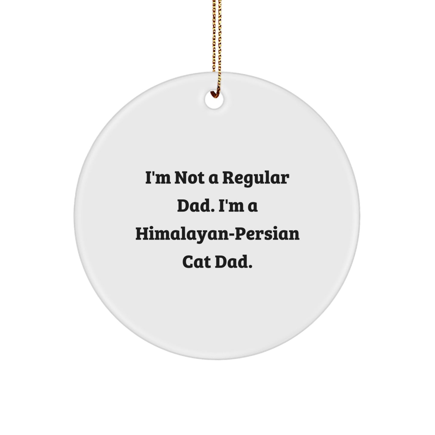 Funny Himalayan-Persian Cat Dad Gifts for Christmas - Circle Ornament from Dad to Men - Image 1