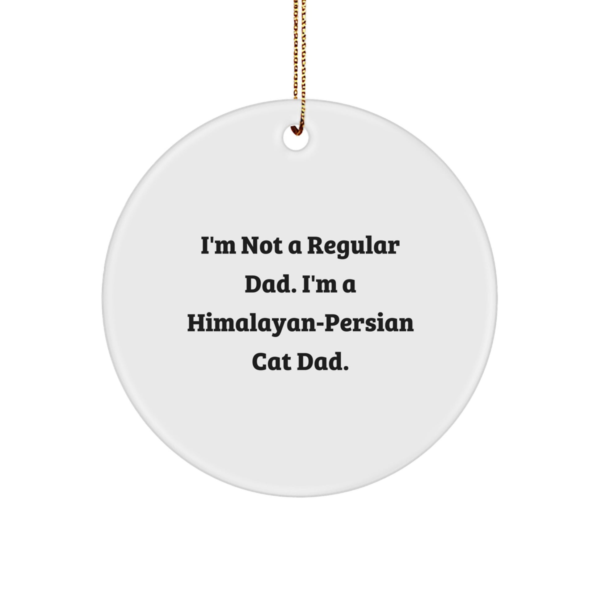 Funny Himalayan-Persian Cat Dad Gifts for Christmas - Circle Ornament from Dad to Men - Image 1