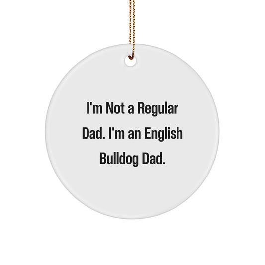 English Bulldog Dad Keepsake Christmas Ornament for Him Holiday Gift - Image 1