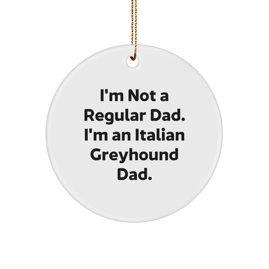 Funny Italian Greyhound Dog Gifts from Dad - Christmas Unique Ornaments for Italian Greyhound Dog Dad's Office - Image 1