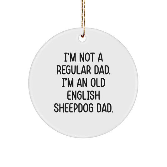 Funny Old English Sheepdog Christmas Unique Gifts from Dad for Family - Image 1