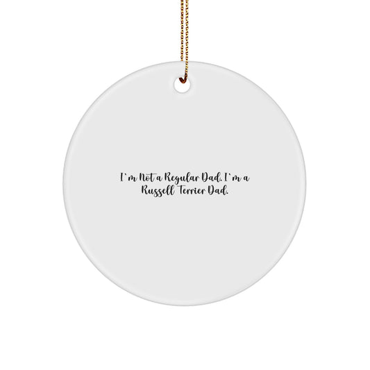 Funny Russell Terrier Dog Gifts for Men from Russell Terrier Dad to Family, Christmas Unique Gifts, Circle Ornament, Russell Terrier Dog Dad Gift - Image 1
