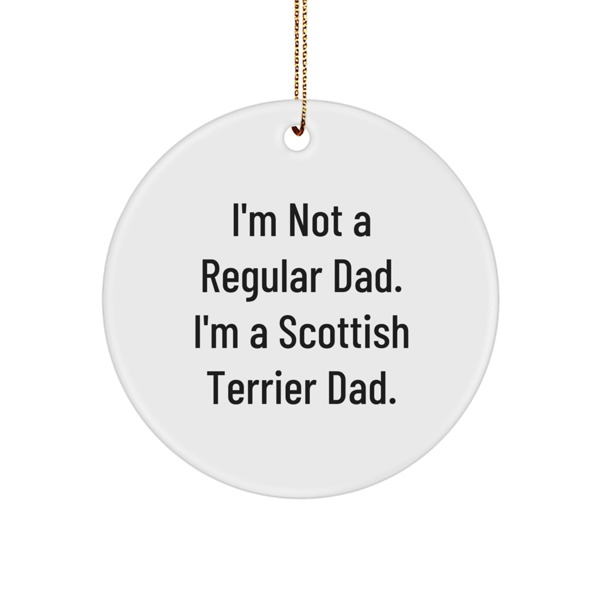 Scottish Terrier Dad Keepsake Christmas Ornament for Him White Gift - Image 1