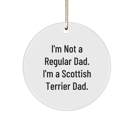 Scottish Terrier Dad Keepsake Christmas Ornament for Him White Gift - Image 1
