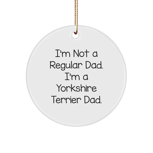 Funny Yorkshire Terrier Dad Gifts from Men to Family for Christmas Unique Ornaments - Image 1