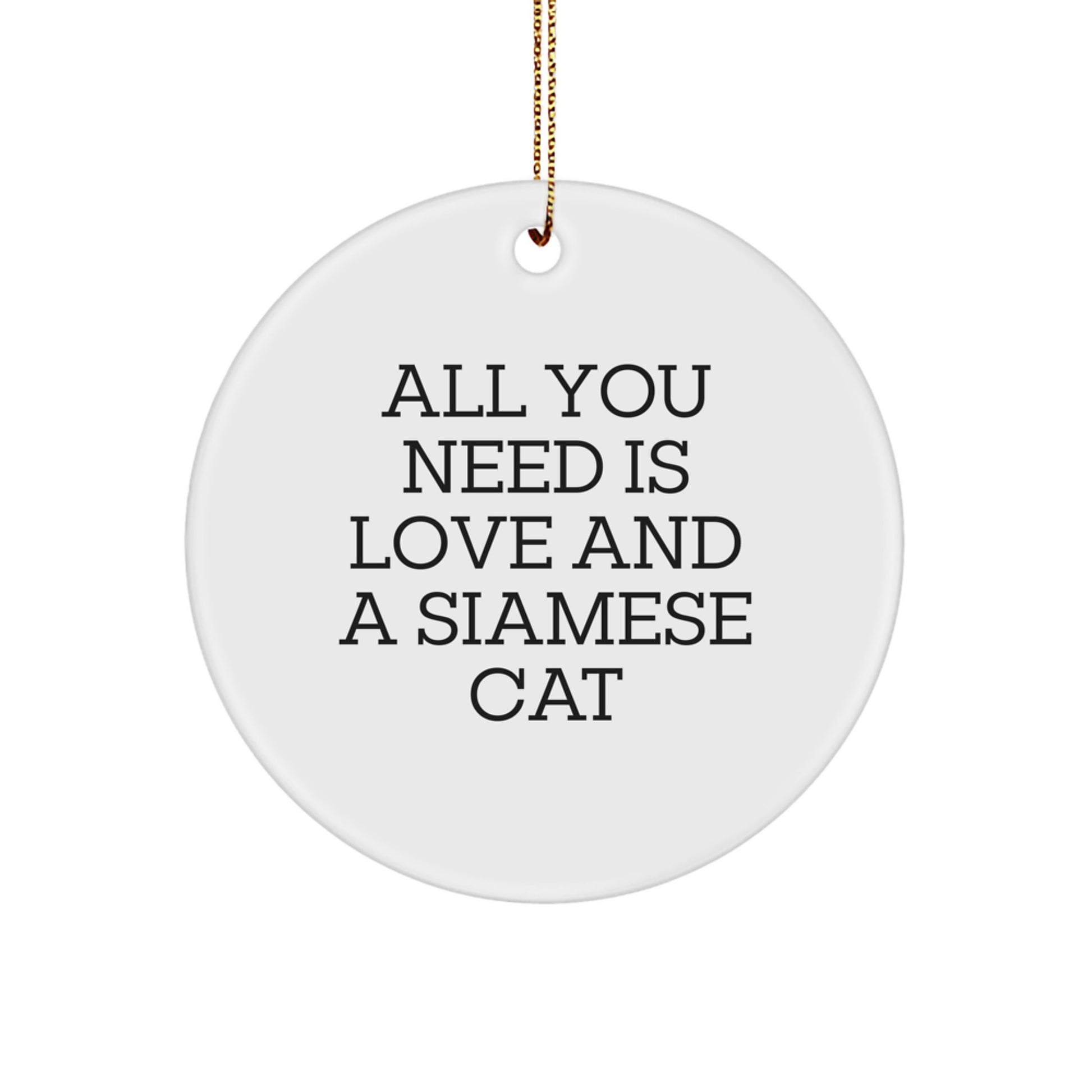 Funny Siamese Cat Christmas Circle Ornament Gifts for Friends from Men, Unique Christmas Unique Gifts from Women for Siamese Cat Lovers - Image 1