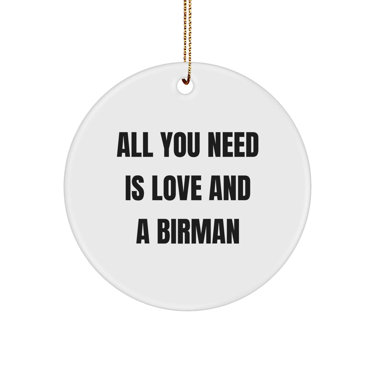 Inspirational Birman Cat Circle Ornament for Friends Christmas Unique Gift - Image 1