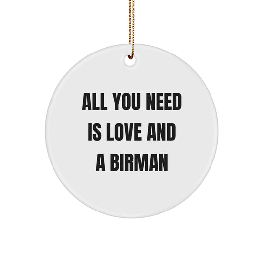 Inspirational Birman Cat Circle Ornament for Friends Christmas Unique Gift - Image 1