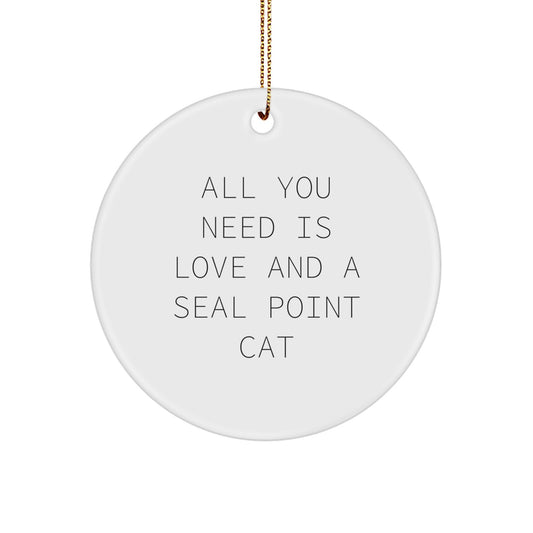 Playful Seal Point Cat Christmas Ornament for Friends Novelty Gift - Image 1