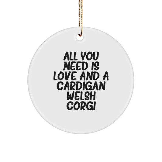 Funny Cardigan Welsh Corgi Dog Gifts for Men Friends Family, Circle Ornament Christmas Unique Gifts from Lover of Cardigan Welsh Corgi Dog - Image 1