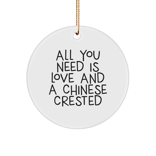 Christmas Unique Gift for Her Chinese Crested Dog Ornament Present Love - Image 1