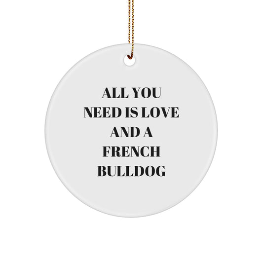 French Bulldog Love Circle Ornament Gifts from Friends to Family for Christmas - Image 1