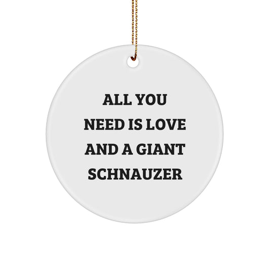 Funny Giant Schnauzer Dog Circle Ornament, Christmas Unique Gifts for Giant Schnauzer Dog Lovers - Gifts from Family, Friends, or Coworkers - Image 1