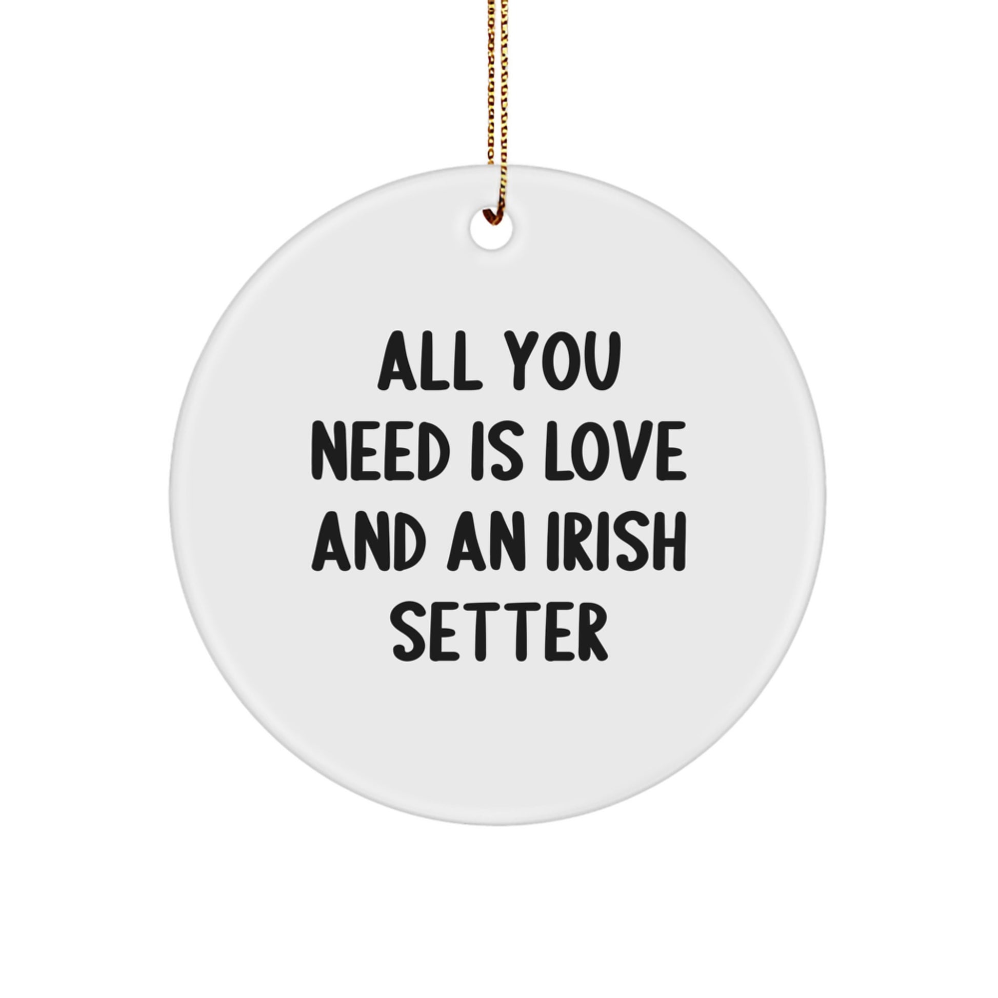 Christmas Unique Gift Irish Setter Dog White Ornament for Her Present - Image 1
