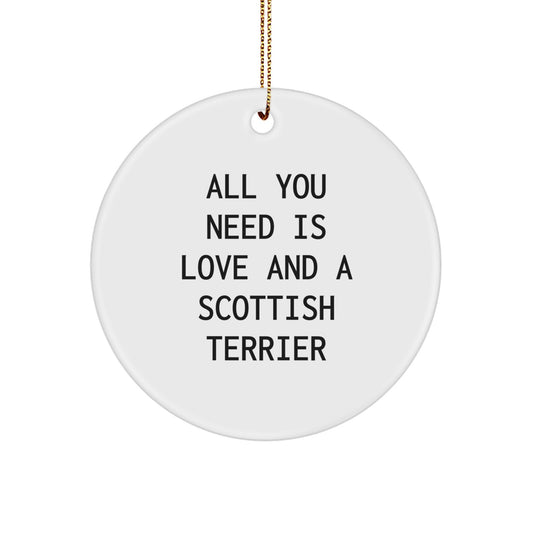 Scottish Terrier Dog Circle Ornament Gifts from Friends and Family - Cute Christmas Decorations for Home - Image 1
