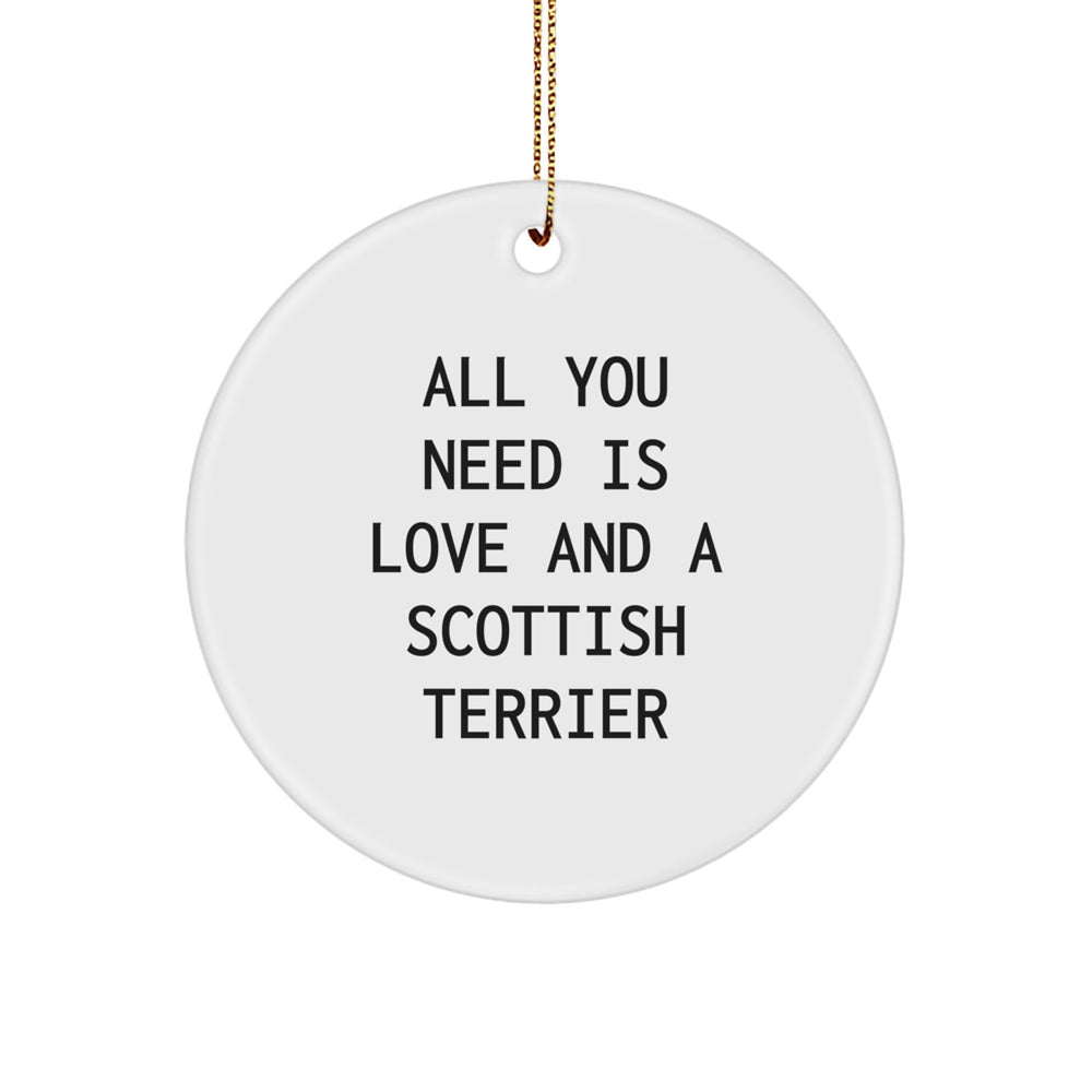 Scottish Terrier Dog Circle Ornament Gifts from Friends and Family - Cute Christmas Decorations for Home - Image 1