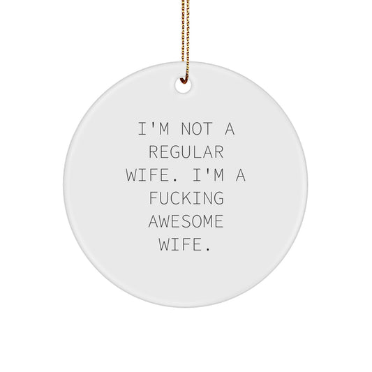 Her Awesome Wife Keepsake Bright Christmas Ornament Gift for Her - Image 1