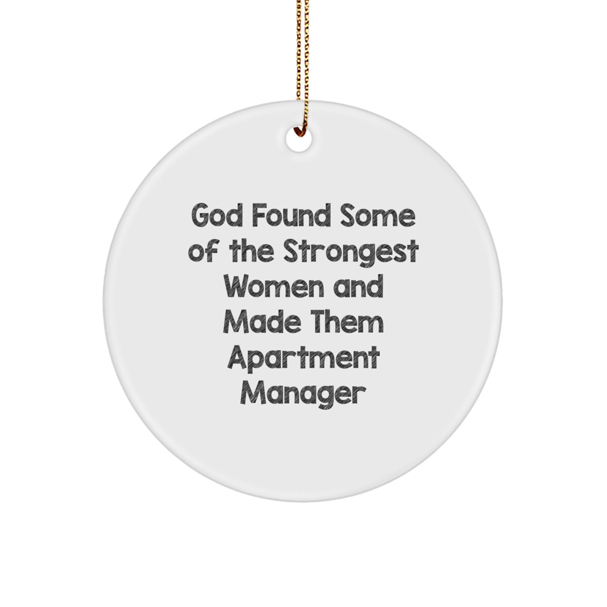 Funny Apartment Manager Circle Ornament, Gifts from Men, Women, Friends, Coworkers to Gifts for Apartment Manager, Christmas Unique Gifts - Image 1